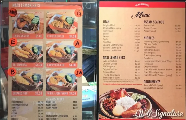 LEE WEE BROTHERS MENU