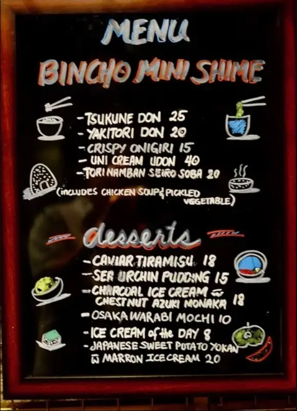 BINCHO MENU