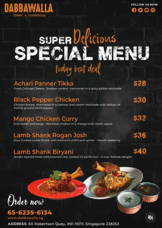 DABBAWALLA MENU