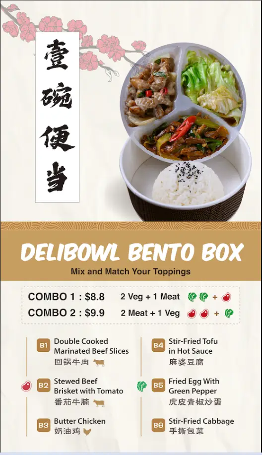 DELIBOWL RICE BOWL MENU