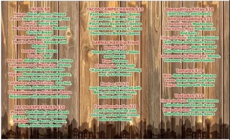 ITACATE MENU