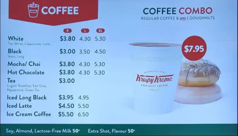 KRISPY KREME MENU