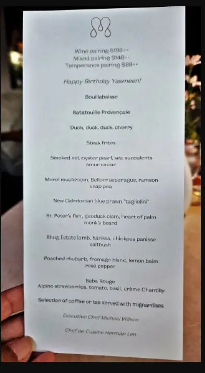 MARGUERITE MENU