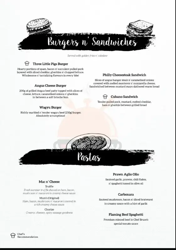 MEAT N’ BURGERS & SANDWICHES MENU PRICES