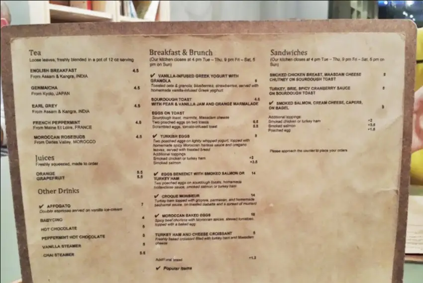 PENNY UNIVERSITY MENU