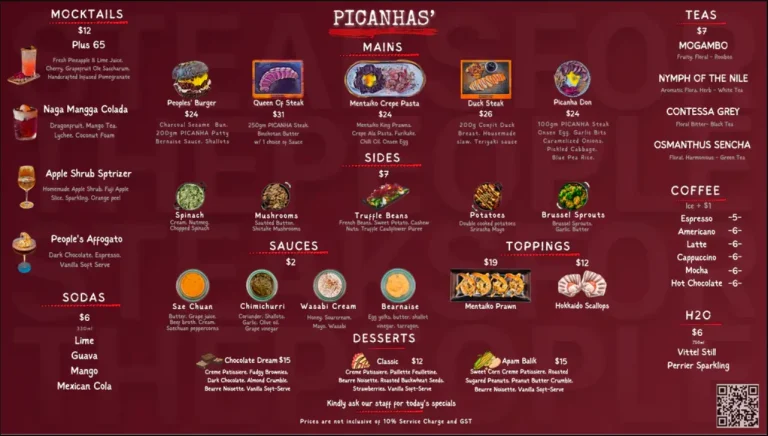 PICANHAS’ MENU