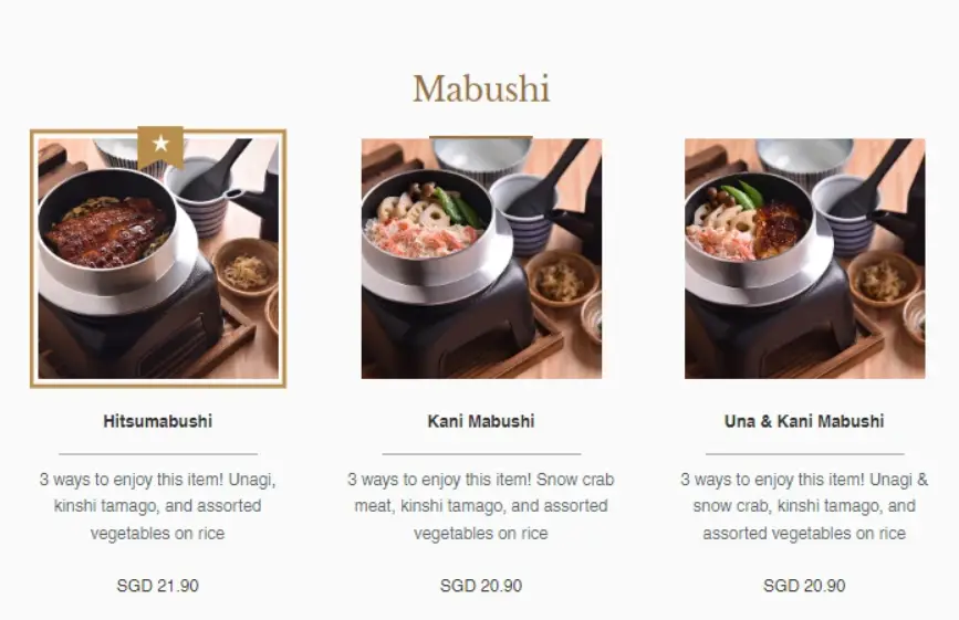 YAYOI MABUSHI MENU PRICES