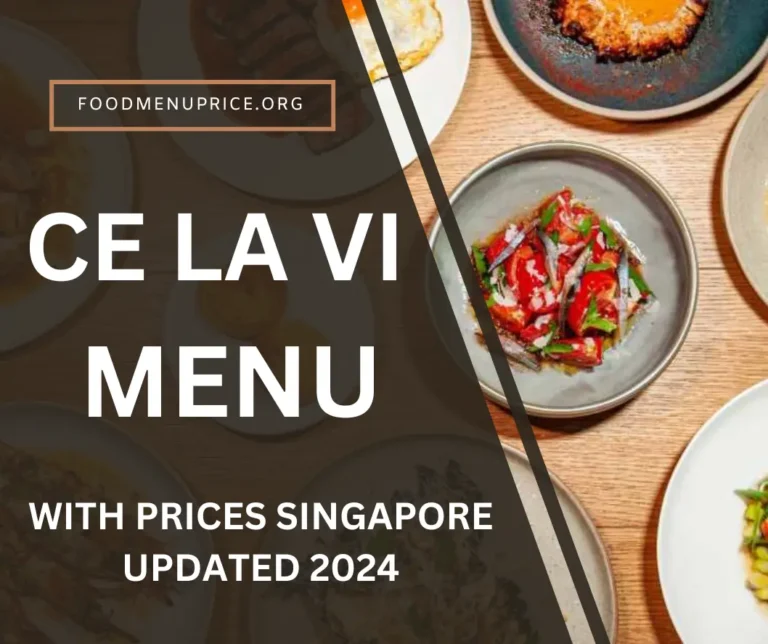 CE LA VI MENU SINGAPORE