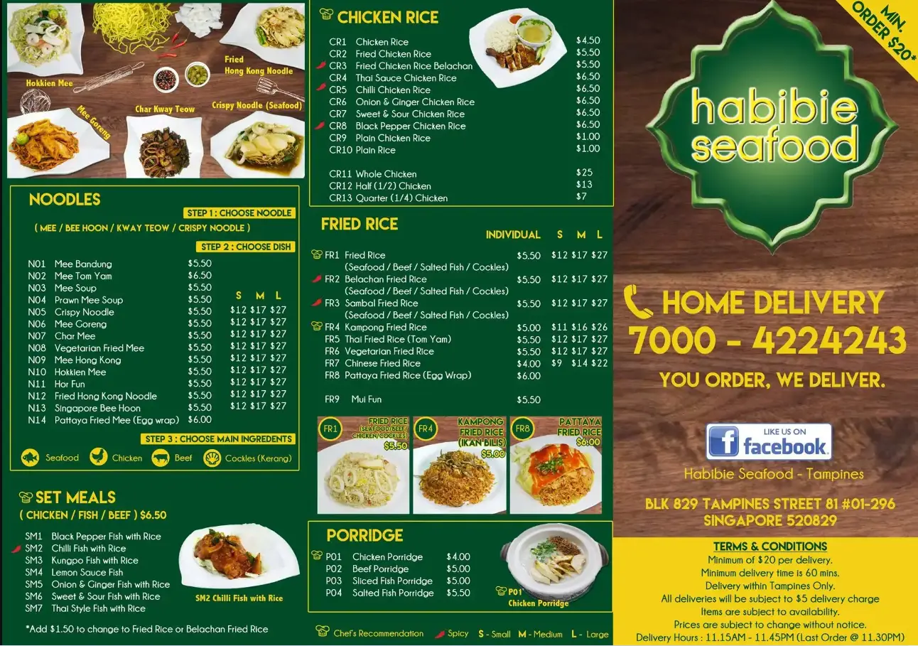 HABIBIE SEAFOOD MENU