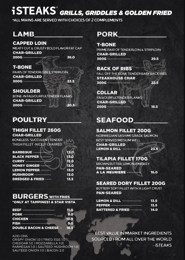 ISTEAKS MENU