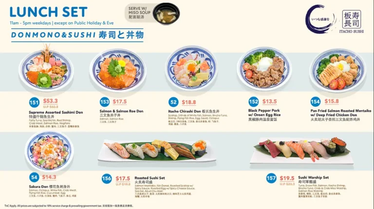 Itacho Sushi Menu