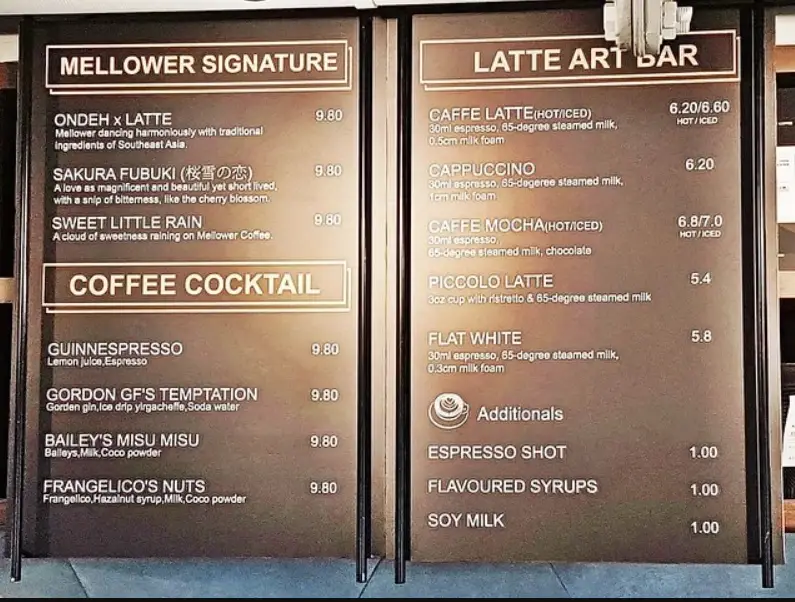 MELLOWER COFFEE MENU