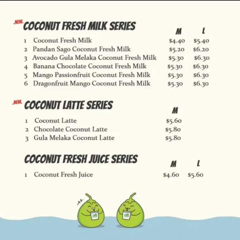 MR COCONUT MENU