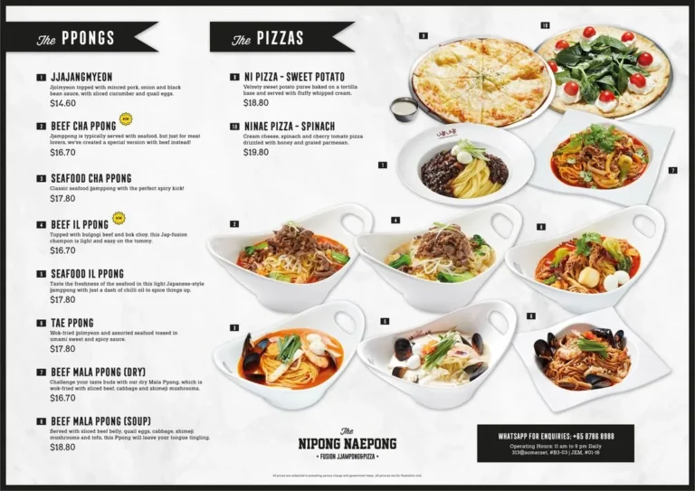 NIPONG NAEPONG MENU SINGAPORE