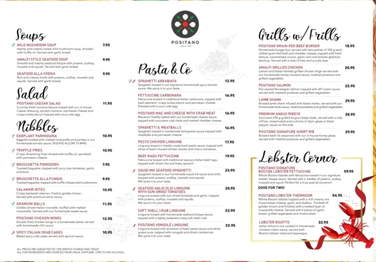 POSITANO RISTO MENU