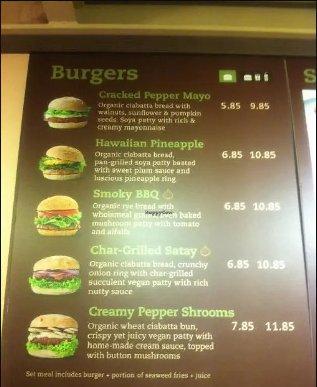 VEGANBURG MENU