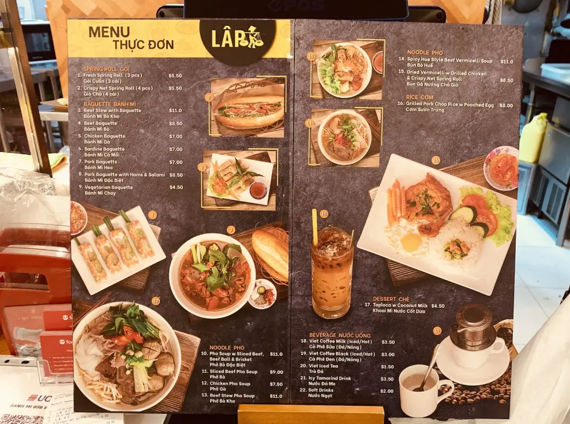 VIET LAP MENU